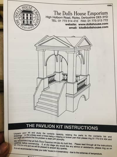 Wooden Pavilion kit by The Doll house Emporium