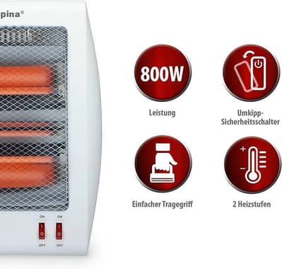 electric heater for home office white stainless steel