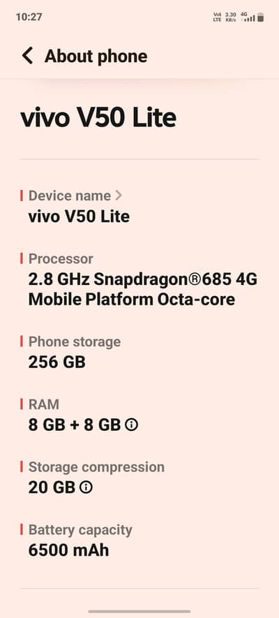 RS. 70.000 vivo v50 lite
