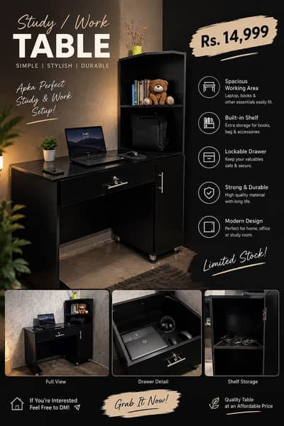 study table for kids & student and also use for office work