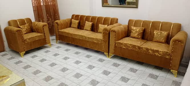 New Texture Design 6 Seater Stylish Sofa Set