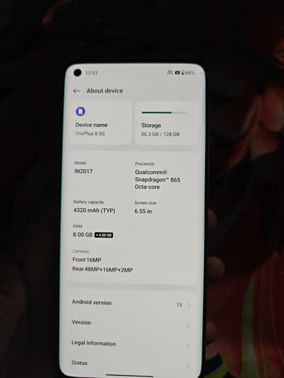 One Plus 8 NON PTA 8-128 5G