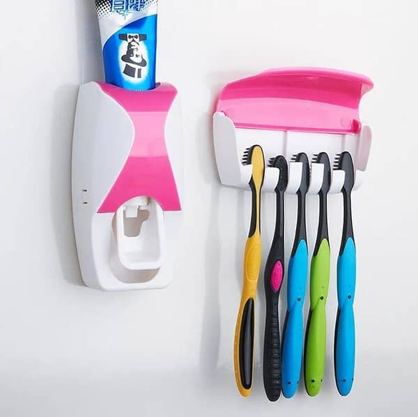 Toothpaste Dispenser Holder For Toothbrush New Automatic Auto Toothpaste Dispenser Bathroom Accessories Mounted Toothpaste Squeezer For Bathroom