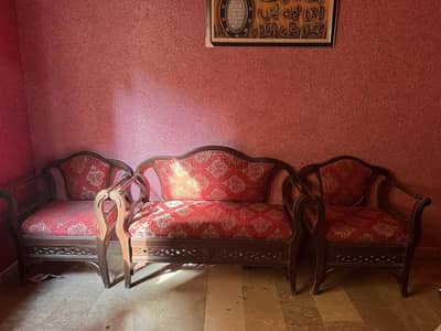 4 sitter wooden sofa set