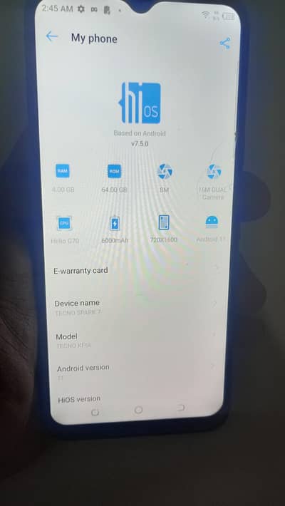 Tecno Spark 7 4/64 penal original selad set