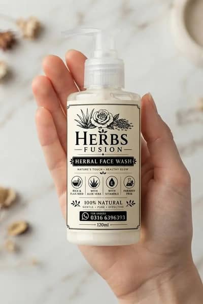 Herbs Fusion Herbal Face Wash – 100% Naturales Aloe vera & Vitaminas E