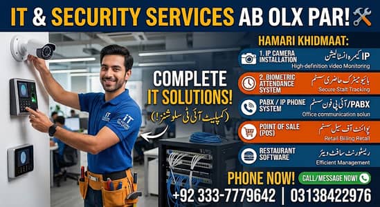 Camera Installation, Biometric Attendance System Installation, IP Phon