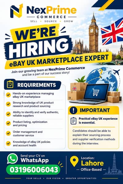E-commerce Specialist – Amazon, eBay & TikTok Shop (UK Market)