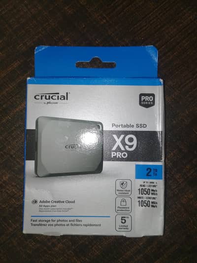 Crucial X9 Pro 2TB Portable SSD, Up to 1050MB/s Read & Write, 3.2 USB
