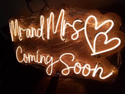 Mr & Mrs Coming Soon Neon Light Sign – Warm White