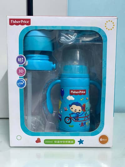 3in1 Fisher-Price Stainless Steel Baby Feeder & Water Bottle - Blue