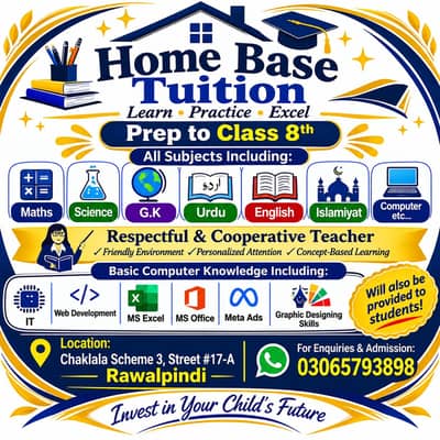 Home Tuition / Tutor  Chaklala scheme 3 Rawalpindi