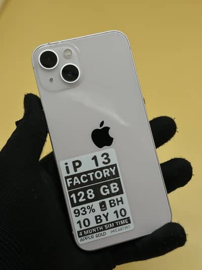 Apple iPhone 13 Factory unlock 4 Months Sim Time 128 GB 93% Battery