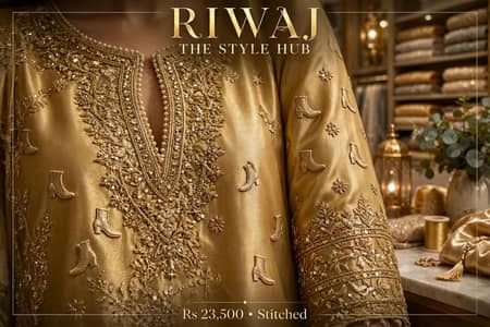 Riwaj Golden Boot  Dress - Rs 23,500 Stitched*