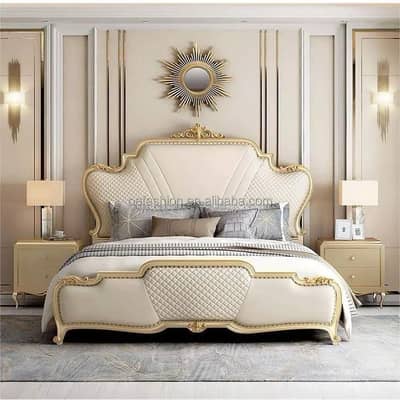 Luxury Italian Design Master Bed Set (بمعہ سائڈ ٹیبلز) - چنیوٹی فرنیچر