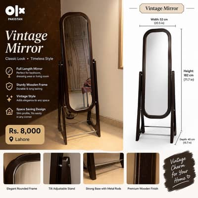 Vintage Full-Length Mirror for Sale – Sabzazar, Lahore