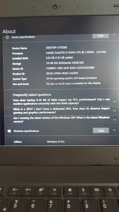 Laptop Core i5 gen 6 for sale