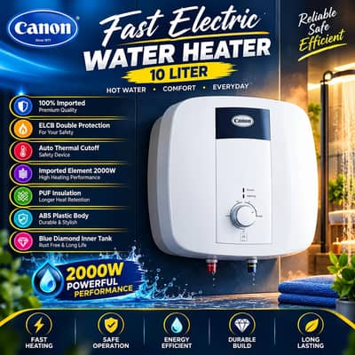 Instant Water Heater, Canon Electric Geyser FEWH-10LCM (10 Liters)