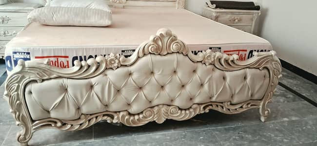 king size double bed with side table dressing couch with storage box