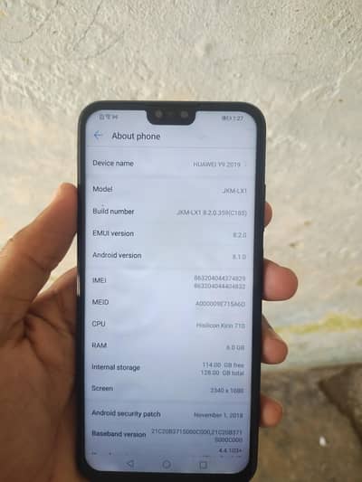 Huawei Y9 non pta 6.128 urgent sale