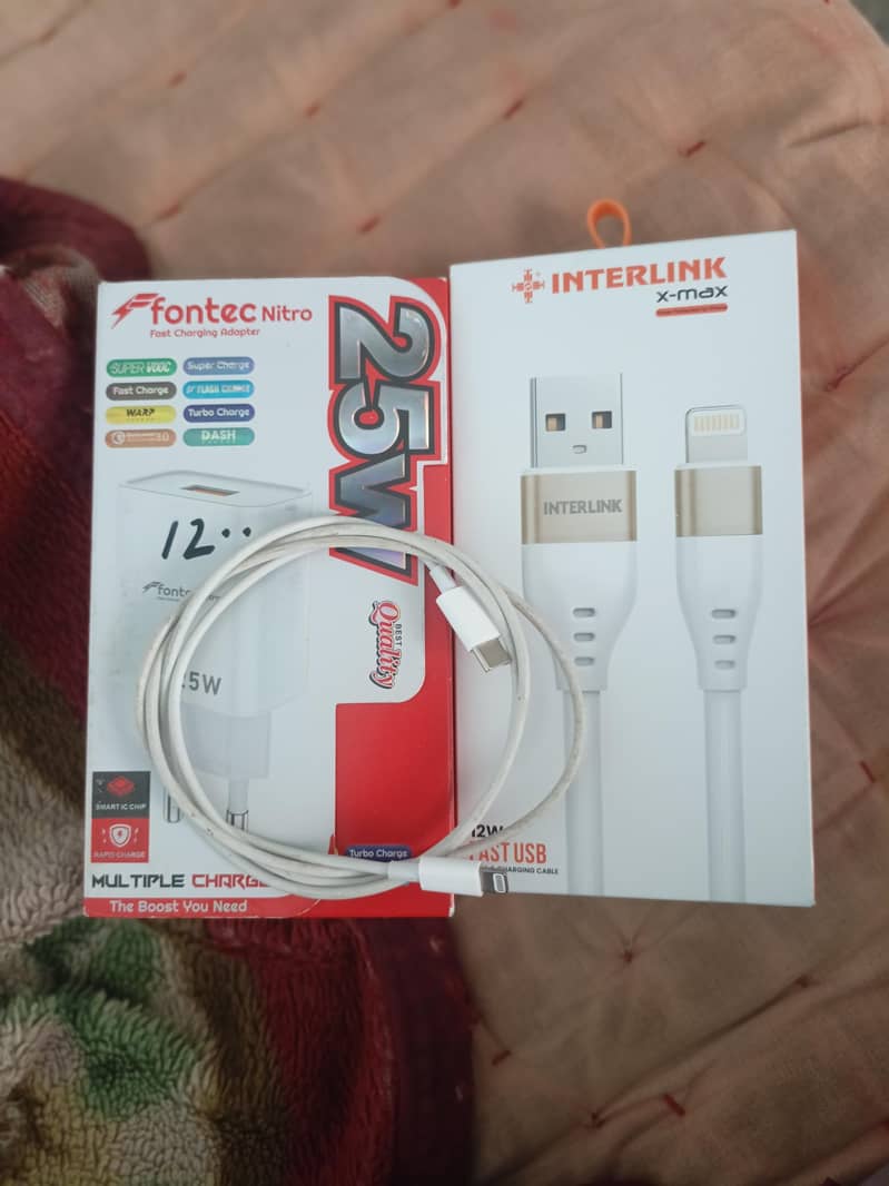 iPhone Plus cable and Android Charger 3