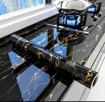 Marble Textured Adhesive Wallpaper Sheet For Kitchen #gadgets #product