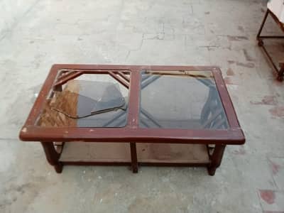 Wooden Glass Center Table