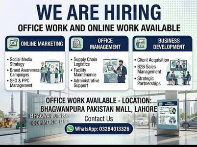 WE HIRING MALE AND FEMALES STAFF FOR OFFICE WORK