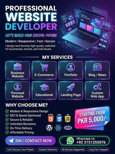 professional web development | all types of websites| starting RS:5000