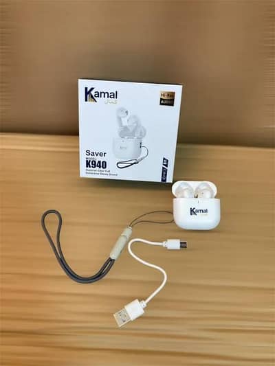 Kamal k940 saver wireless Bluetooth earbuds with changing case white