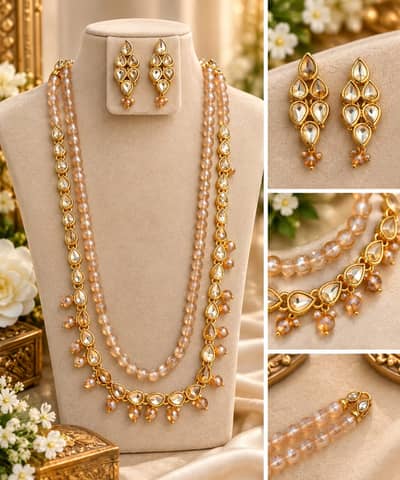 Pearl & Kundan Maala Set for Wedding and Party Wear