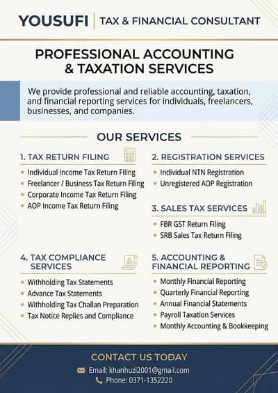 TAX & FINANCIAL CONSULTANT | ACCOUNTING & TAXATION SERVICES