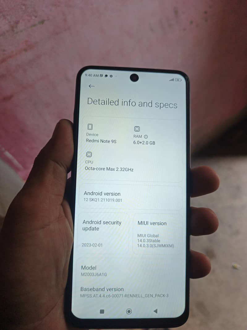 Redmi note 9s with box 8