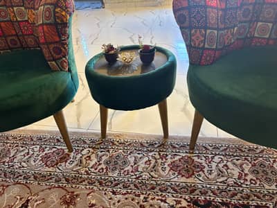 Coffee set pearl design sofa chair with table