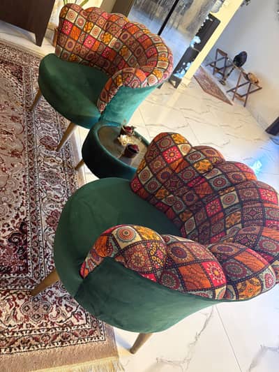 Coffee set pearl design sofa chair with table