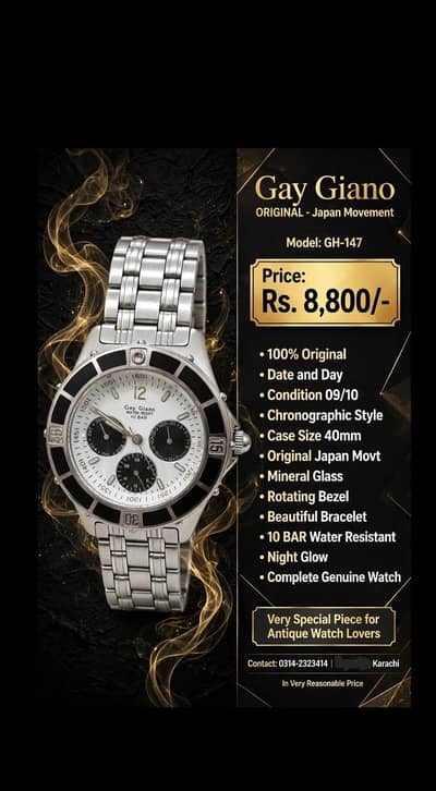Gay Giano Original watch Conograph style