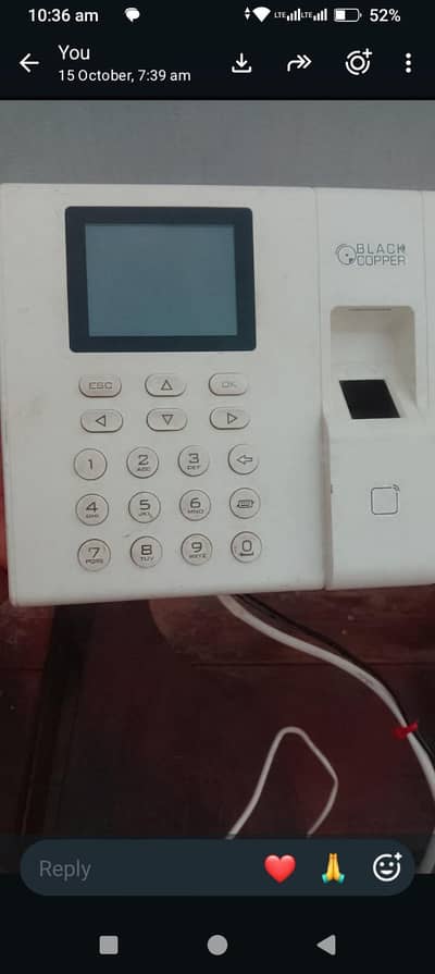 thumb attendence machine. . used just 1 month