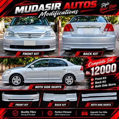 Honda Civic Cat eye body kit,spoiler,all cars kits available
