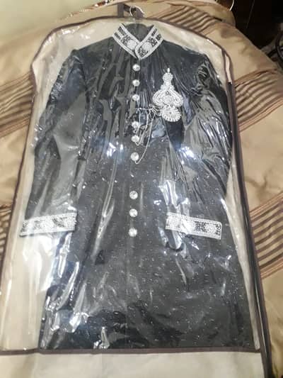 Complete 4-Piece Boys Designer-Style Sherwani Set Worn Once