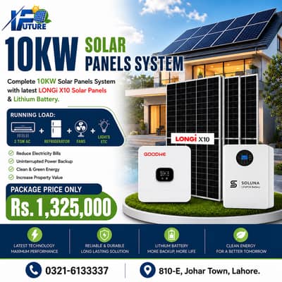 10KW Solar Panels Complete Package including Lithium Battery