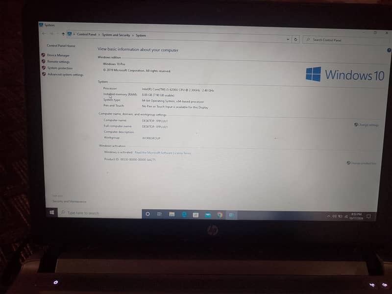 HP laptop 4