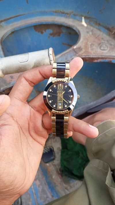 fitron man watch f1903g 18k plated sapphire.