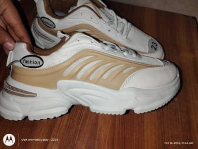 Brand New White & Beige Sneakers