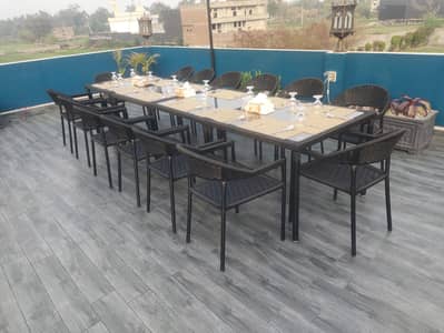 OUTDOOR ROOFTOP CAFE'S RESTAURANT RATTAN ROPE FURNITURE FOR SALE