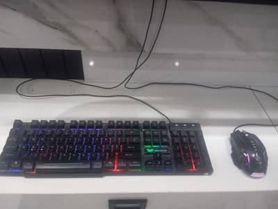 Gaming keyboard with gaming mouse for computer