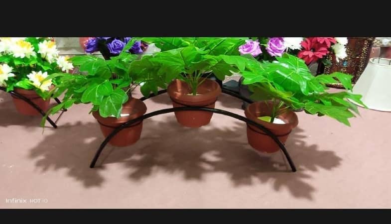 T  Set of 2 Handmade Strong Stylish Four legs Design Metal Square Shape stands For Plant Pot Flower Pot Stand For Planter indoor and Outdoor BEST QUALITY MATERIAL :