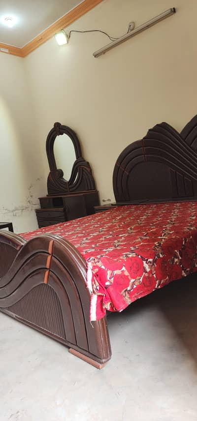 bed with dressing