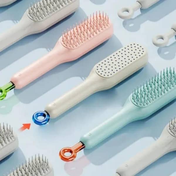 T  Self-Cleaning Anti-Static Hair Brush with Scalable Rotating Lifting and Massage Comb