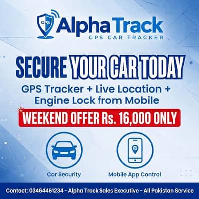 Alpha Track GPS Car Tracker - Live Tracking + Engine Lock - Islamabad