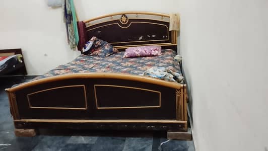 Wooden Single Bed with Mattress - Good Condition